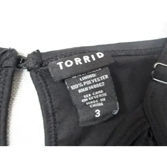 Torrid Black Lace Feminine Chic High Neckline Sleeveless Blouse Top Women Size 3 - Picture 5 of 12